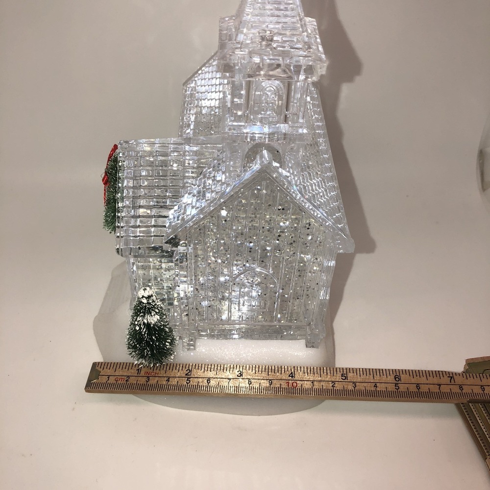 Snow Globe Church Merry Makers LED Glitter Lantern Christmas Village Decoration - Picture 8 of 11